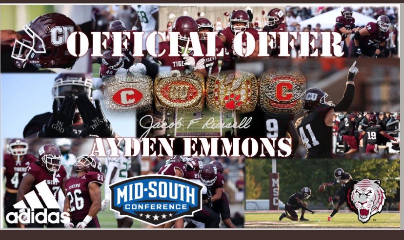 Aydenemmons28's tweet image. I am beyond blessed to receive an offer from Campbellsville University !!! @CoachHBrown8 @CvilleTigersFB @coachkriesky @Coach_Rayl @RHS_WarriorsFB