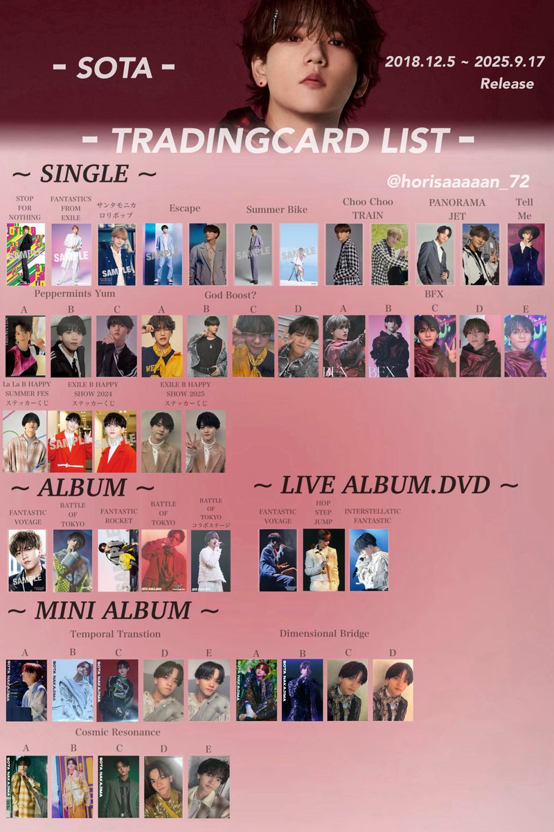 FANTASTICSトレカ全一覧~ ベストアルバムの情報が出たので歴代のCD