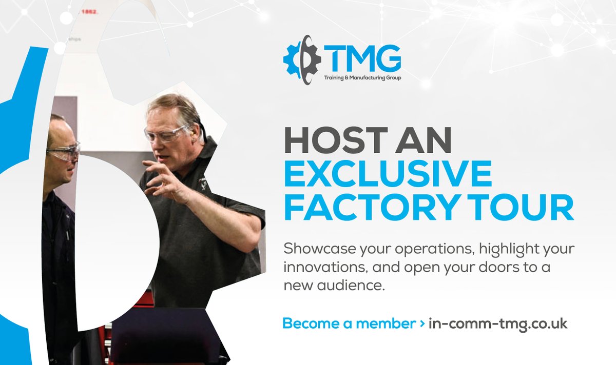 InCommTMG's tweet image. TMG membership opens doors to exclusive factory tours 🏭
 
See innovation in action, connect with UK manufacturers, and take away ideas to grow your business.
 
🔑 in-comm-tmg.co.uk/member-benefit…
 
#TMGMembership #FactoryTours #UKmfg
