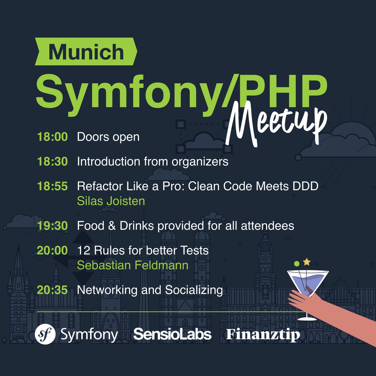 sensiolabs's tweet image. Get ready for the relaunch of the #Symfony #PHP meetups by SensioLabs in Munich 🥨🍺

📅 Tuesday, October 14 – from 18.00
📍 Finanztip, Atelierstraße 12

Our Munich based team is excited to share great insights on refactoring &amp;amp; testing

Register now ➡️ tinyurl.com/42w9krmf