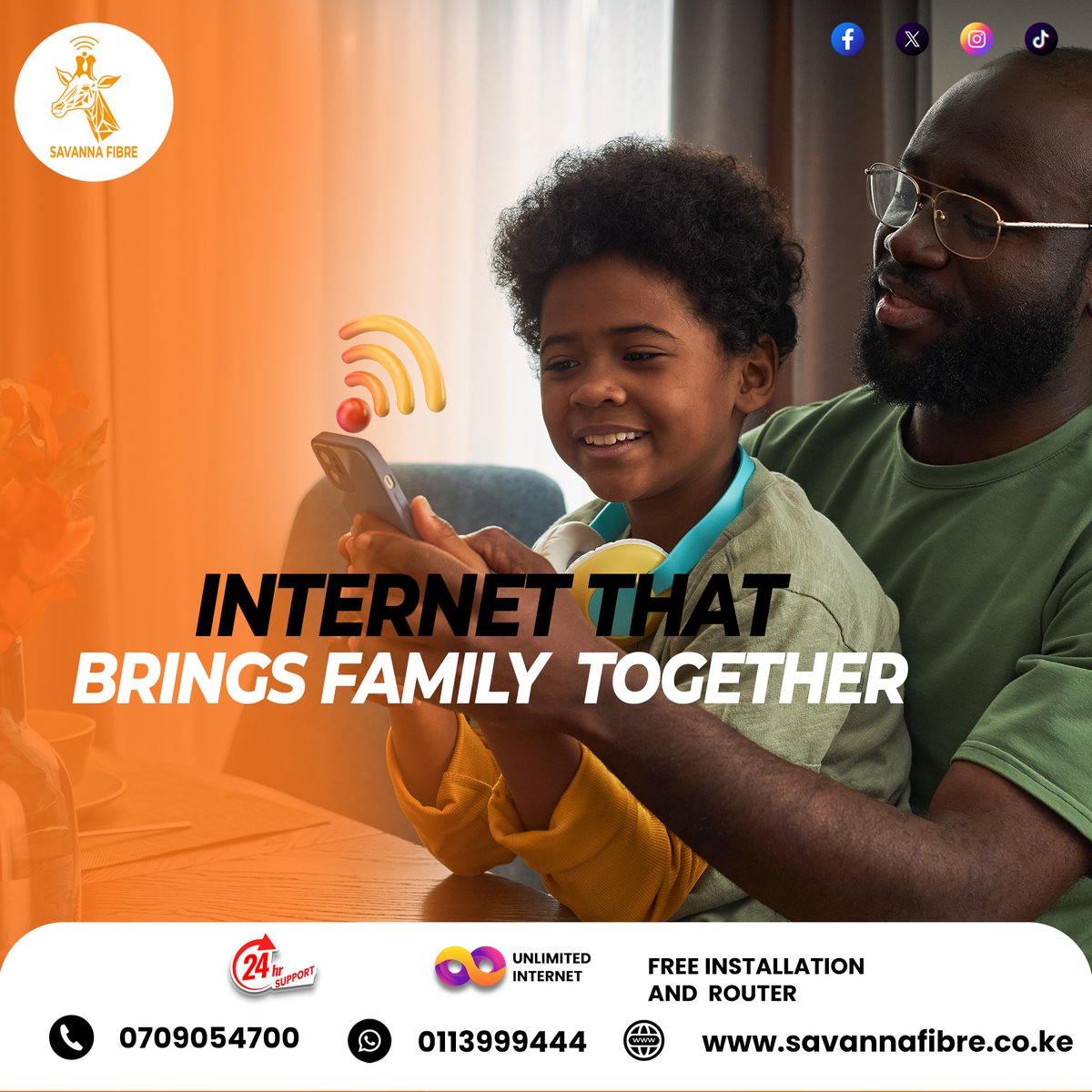savannafibreke's tweet image. ✨ Home feels closer with Savanna Fibre — fast, secure, and reliable internet that keeps families together. 💙
#SavannaFibreKe #KenyaConnected #UnlimitedSpeeds #TubongeTuesday