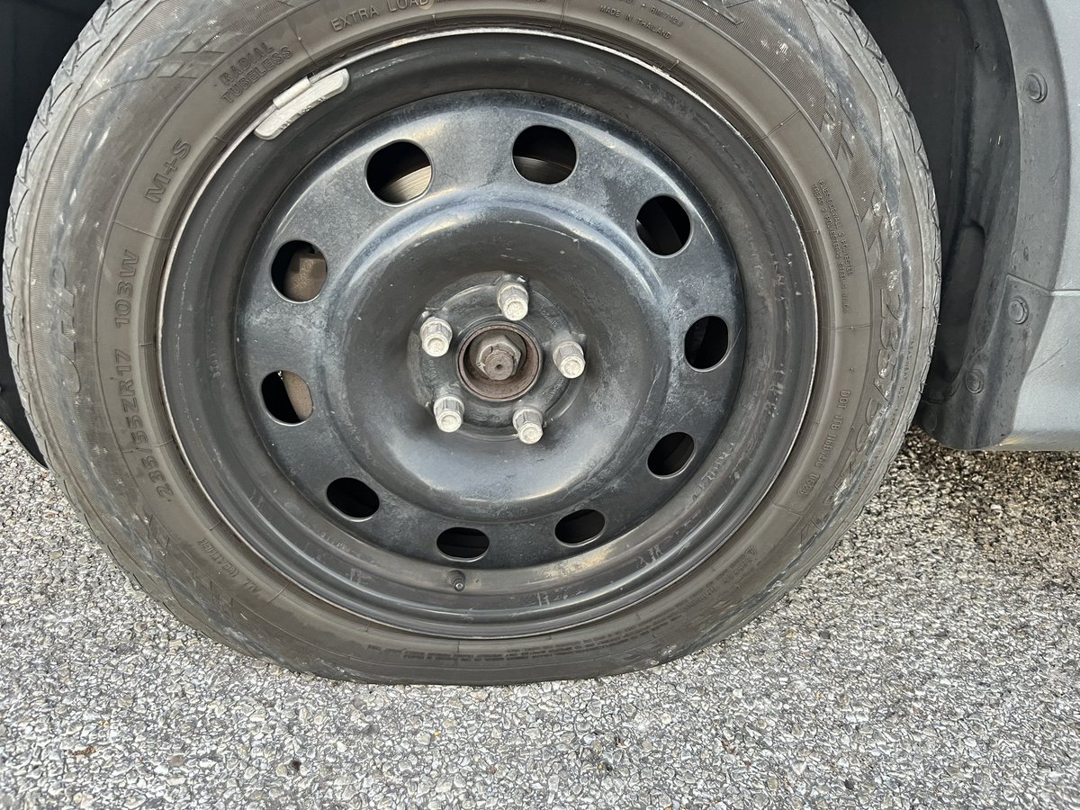 Woke up today with a flat tire (and of course my spare needs to be repaired). Thankful to my coworker/friend who also happens to be a neighbor for the ride to get me to work on time!
