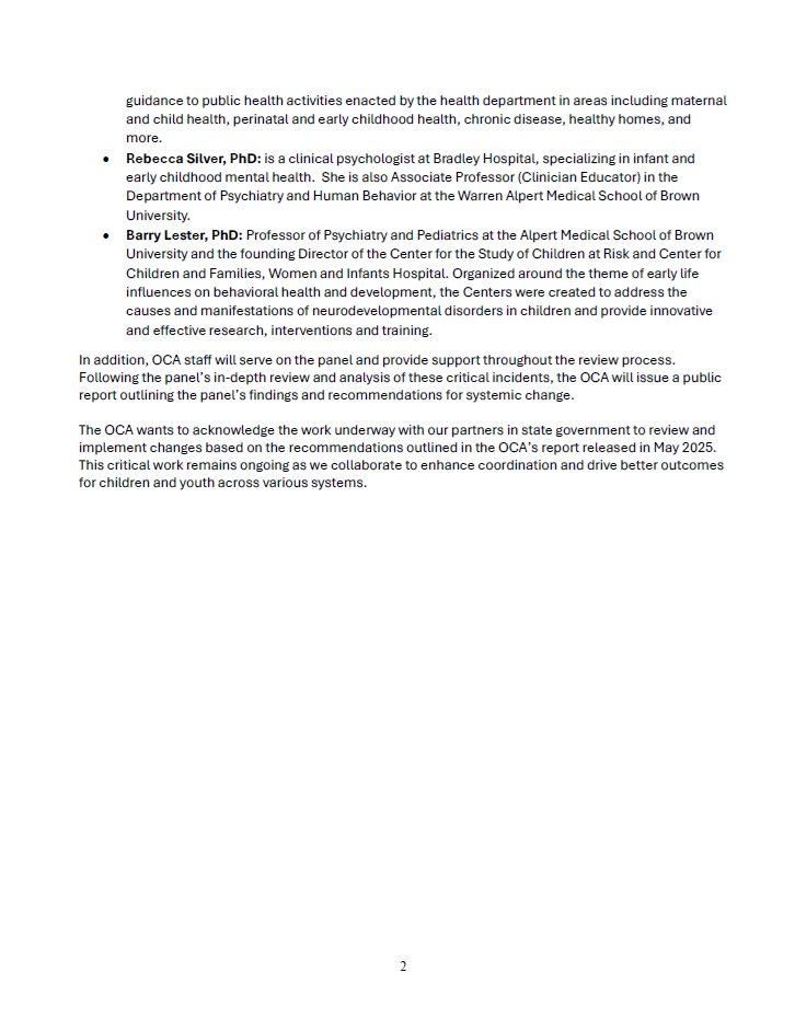 RI Office of the Child Advocate tweet media