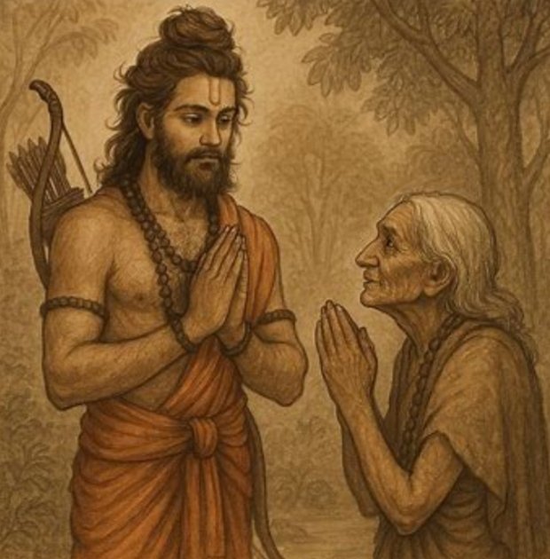 jayasartn's tweet image. #Snippets from the Ramayana (86)
Shabari's encounter with Rama marks a significant moment, where she potentially became the first being in the Ramayana to attain fulfillment of her tapas upon seeing him.
As a woman from the Munda tribe (Shabara) who achieved fulfillment…