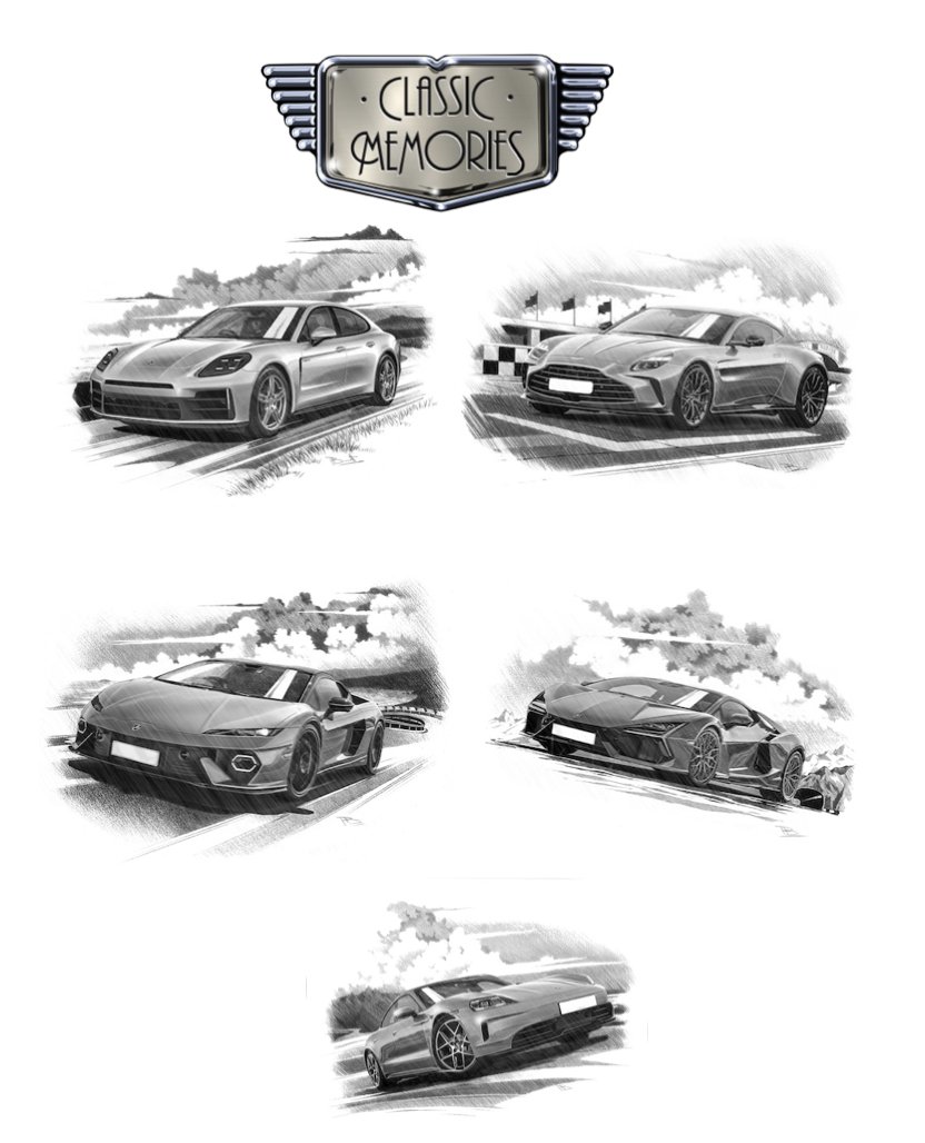 It’s been a hectic month here at Classic Memories! We’ve had the pencils, brushes and screens working overtime, and some amazing new cars have rolled off the illustration line. A few real favourites have joined the collection — take a look and see if your dream car is in there!