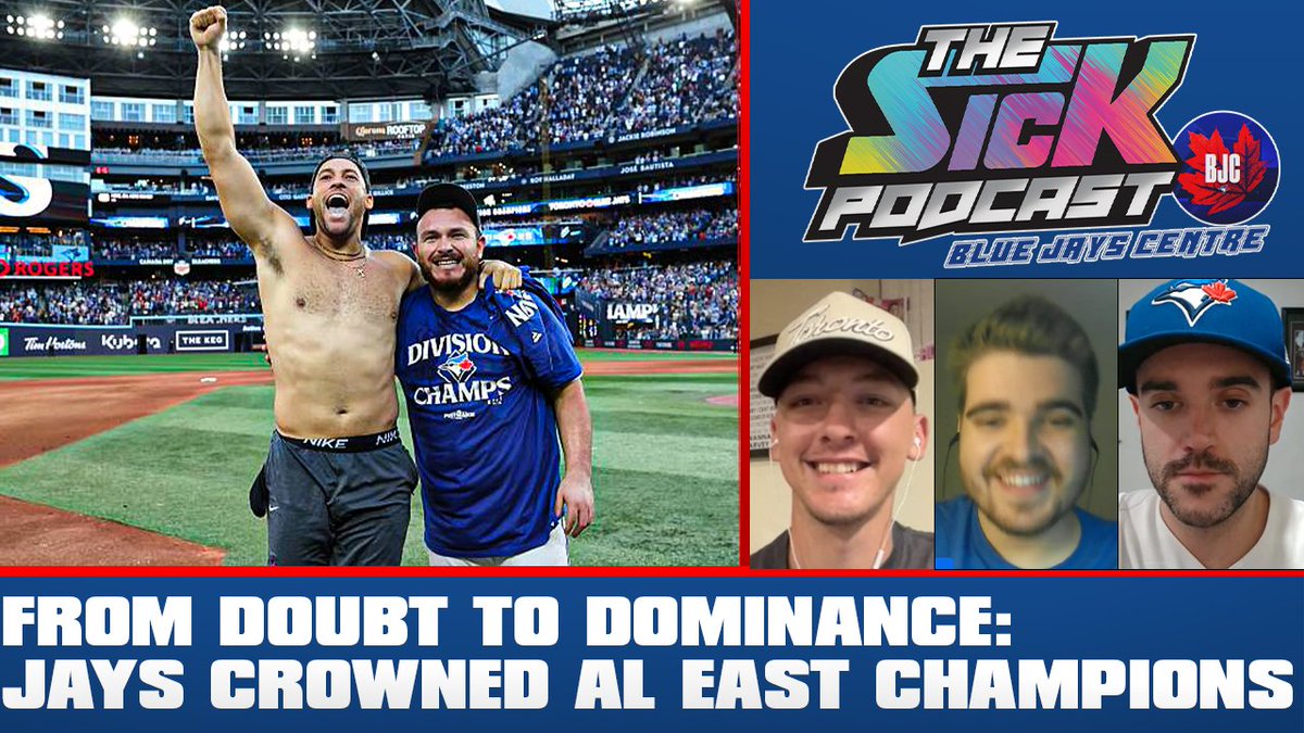 🚨New Episode🚨

<a href="/ColeWhiston/">Cole Whiston</a>, <a href="/BjcRob/">Rob🐦</a> &amp; <a href="/_TOSportsTalk/">JamesPrice</a>
 discuss:

🔵 #BlueJays celebrate the AL East title
🔵 #RepBX or #RedSox?
🔵 Regular season recap

Full pod👇
Watch: youtu.be/XFEo2QI-FSE
Listen: traffic.megaphone.fm/SICMED12063341…

#lightsupletsgo #thesickpodcast