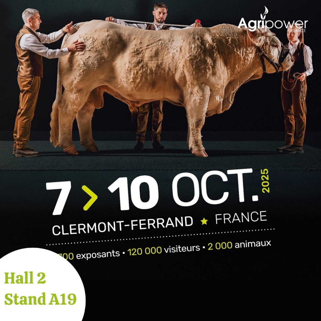 📢 Retrouvez nous la semaine prochaine à Clermont-Ferrand, à l'occasion du Sommet de l'Élevage, le 1er salon mondial de l'élevage durable.

📍Hall 2 Stand A19

#méthanisation #injectionbiométhane #biométhane
#conversionbiométhane <a href="/SommetElevage/">SOMMET DE L’ÉLEVAGE</a>
