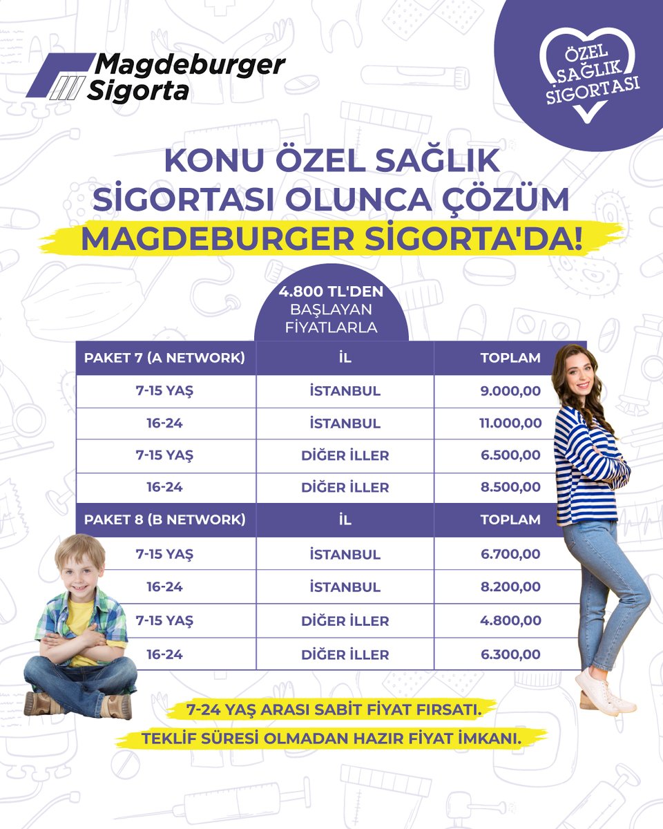 Konu Özel Sağlık Sigortası olunca çözüm Magdeburger Sigorta’da!

7-24 yaş arası Özel Sağlık Sigortası poliçelerinde 4.800 TL’den başlayan fiyat imkanlarından faydalanın.

Detaylı bilgiyi magdeburger.com.tr web sitesinden veya size en yakın Magdeburger acentesinden