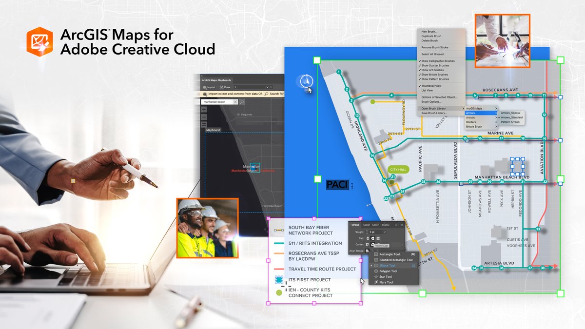 ArcGISPro's tweet image. AEC community: want better-looking maps for your projects? Check out how #ArcGIS Maps for Adobe Creative Cloud to pull ArcGIS data into Adobe Illustrator and design maps that look great in presentations, proposals, and public outreach. Watch the episode: ow.ly/Ffj550X3U2u