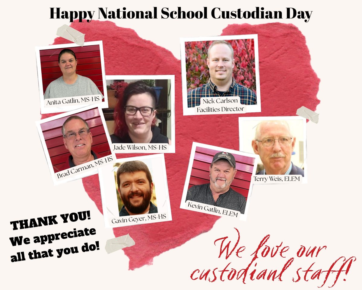 Today is National School Custodian Day and a perfect time to thank our staff who keep our facilities running &amp; looking great! We appreciate all that you do!