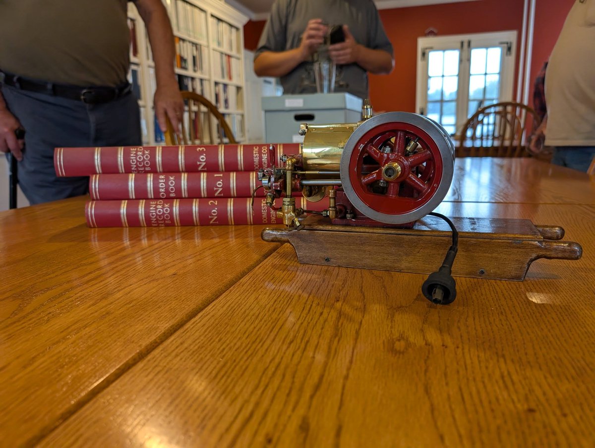 ShipHistory's tweet photo. Saturday was a great day to do some research on Domestic Engines. These gentlemen were able to look at the ledgers and look up the engine numbers for what they have on such a dreary Saturday afternoon. https://t.co/SGGXKlurvu