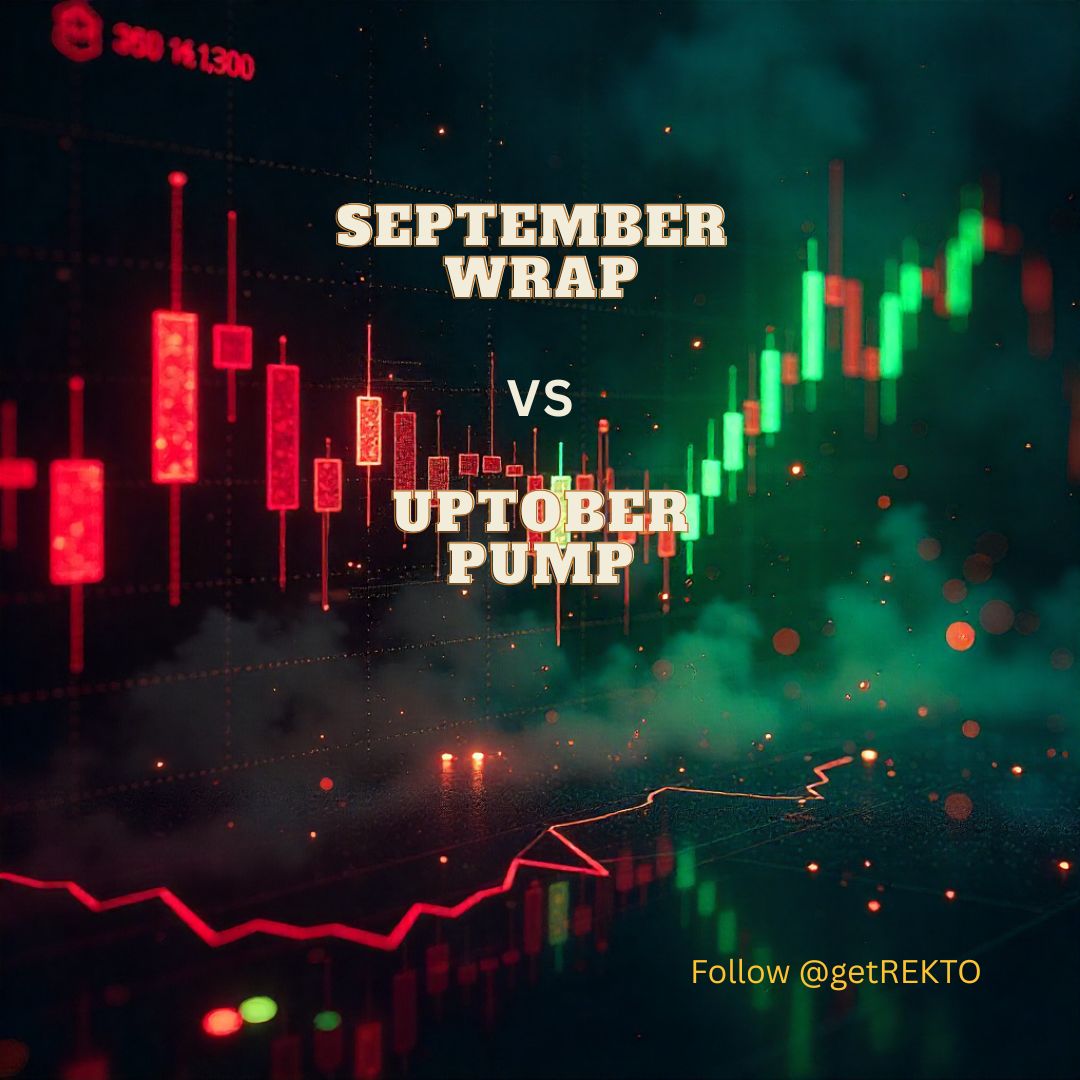 getREKTO's tweet photo. Volatility’s kicking as September wraps 📉
“Gap fill incoming!” vs.“Uptober pump!”
This setup screams #REKTO chaos—shake out the weak hands before the next leg up. 🔥
$111k's your watch level!
#CryptO #DegenTrading #RedCandles #MemeCoins #GetREKTO #MarketVolatility #SOLANA https://t.co/c99jXQo0cG
