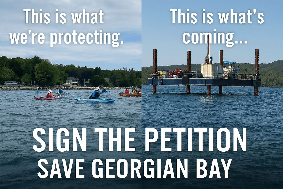 🚨 TC Energy is drilling in Georgian Bay for a $7B pumped storage project—despite environmental risks &amp; better alternatives.
🛶 We’re fighting to protect the Bay.
✍️ Sign the petition: savegeorgianbay.ca/petition/

#SaveGeorgianBay #StopTCDrilling #ProtectKarst