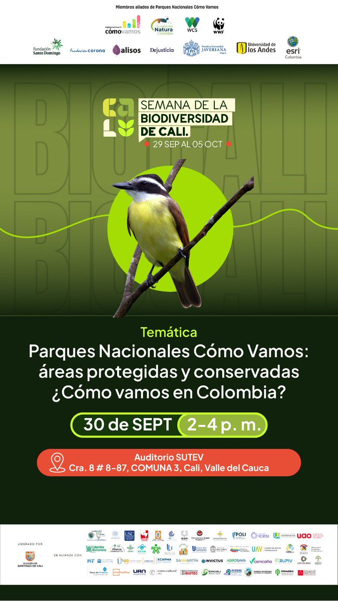 WCSColombia's tweet image. 🙌#Hoy, en Cal,i nos reunimos para hablar de un reto vital: ¿cómo va Colombia en el cumplimiento de la Meta 5 del plan de biodiversidad?

💫 Inscríbete 👉🏻 forms.gle/xWpXzJrvX5rRR2…

#SemanaDeLaBiodiversidad 
 #Meta5