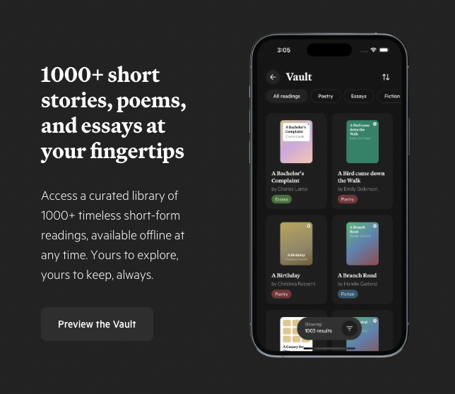 readrayapp's tweet photo. Timeless words, beautifully delivered. It's that simple. To preview our library of 1000+ short stories, poems, and essays from the best writers in history, visit https://t.co/kfJiD87WCg 

Let's dive in. https://t.co/UjatBEWCbB