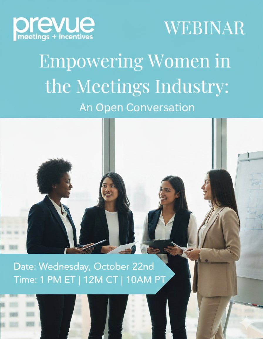 WEBINAR: Empowering Women in the Meetings Industry: An Open Conversation

📅 Wednesday, October 22nd
⏰ 1 PM ET | 12 PM CT | 10 AM PT

Register today! prevuemeetings.com/all-webinars/e…

#MeetingsAndEvents #WomenInEvents #EventProfs #GenderEquity #Leadership