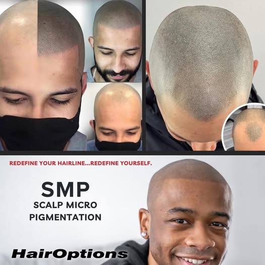 Hair_Optionssa's tweet image. Tired of shaving or wearing caps all day long. With Scalp Micro Pigmentation (SMP) at HairOptions, you don’t have to. HairOptions South Africa’s #1 choice in hair loss solutions for everyone. #HairOptions #SMP #ScalpMicropigmentation #NathiMthethwa #HairFall  #HairLossSolutions