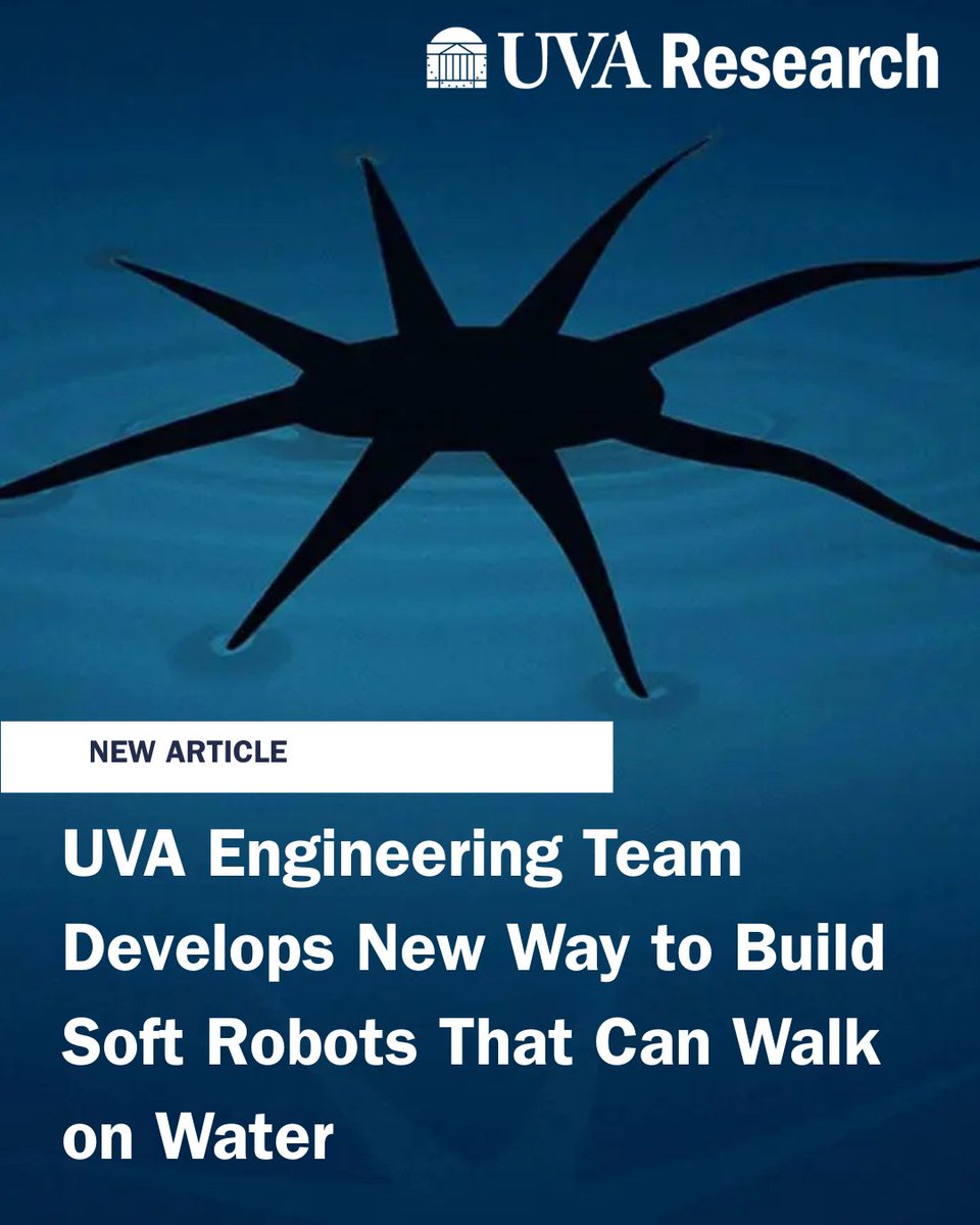 UVAResearchNews's tweet image. 🦾🌊 Soft robots that walk on water? @UVAEngineers just made it possible. Discover how this breakthrough could reshape robotics, medicine, and beyond. 
ow.ly/j75T50X4jsQ
#UVAEngineering #SoftRobotics #Innovation #WalkOnWater