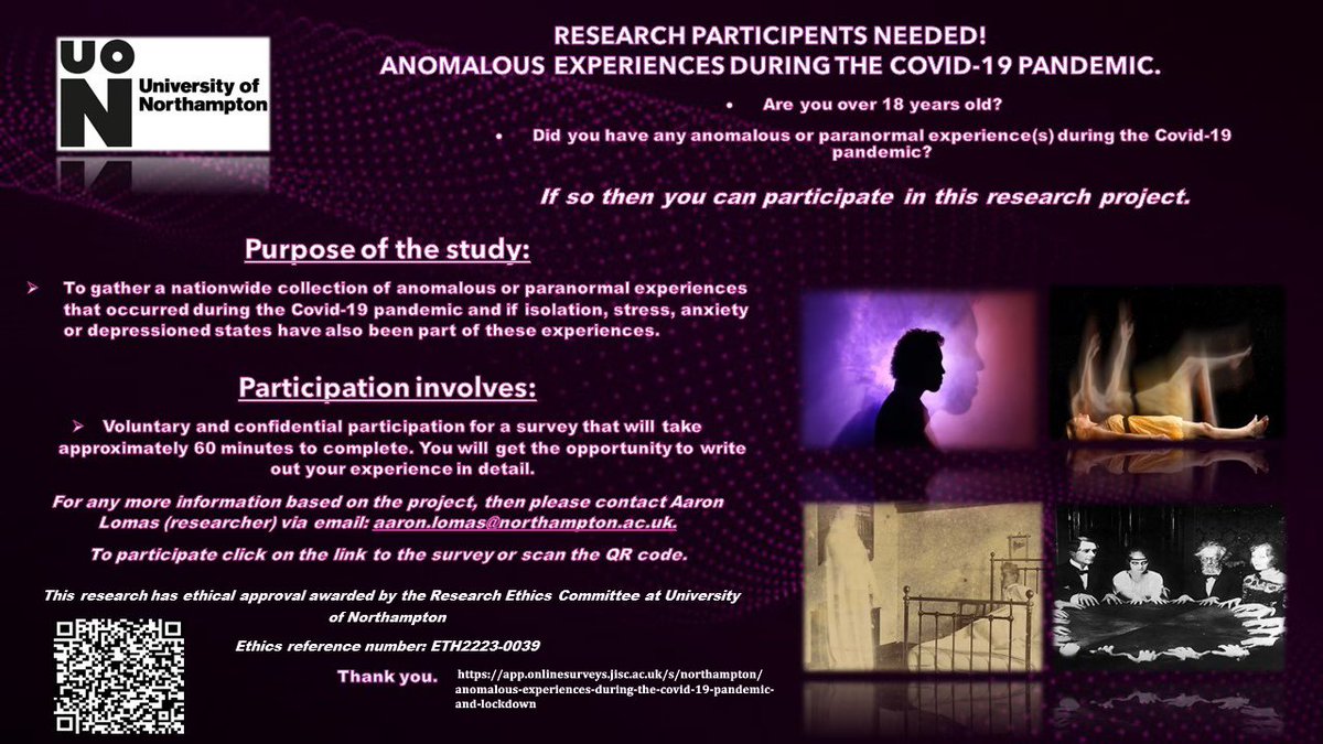 ASSAP Paranormal (@assaparanormal) on Twitter photo A call for participants re: Strange and anomalous experiences during the Covid-19 lockdown. Please take part if you can.
Email Aaron at: aaron_lomas_87 ( @) hotmail.co.uk A call for participants re: Strange and anomalous experiences during the Covid-19 lockdown. Please take part if you can.
Email Aaron at: aaron_lomas_87 ( @) hotmail.co.uk