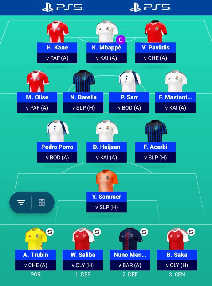 FPL_ElCapi's tweet image. #FantasyUCL MD2 Team Reveal 🔒

🌎 OR: 366.216

Stanišić ➡️ Saliba
Raphinha ➡️ Saka

Injuries to Raphinha and Stanišić stopped me from switching out the Benfica players, so it’s full trust in Mou on his return to Stamford Bridge.

#UCL #UCLFantasy