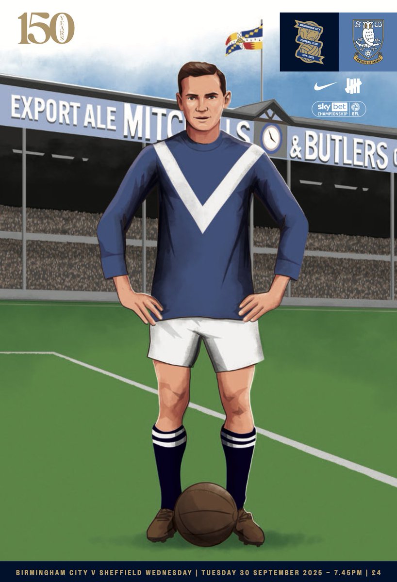 (C) Birmingham City FC (@bcfc) on Twitter photo Tonight's programme cover, as we continue to mark our 150th anniversary. ๐
This edition features our record goalscorer, Joe Bradford. Tonight's programme cover, as we continue to mark our 150th anniversary. ๐
This edition features our record goalscorer, Joe Bradford.