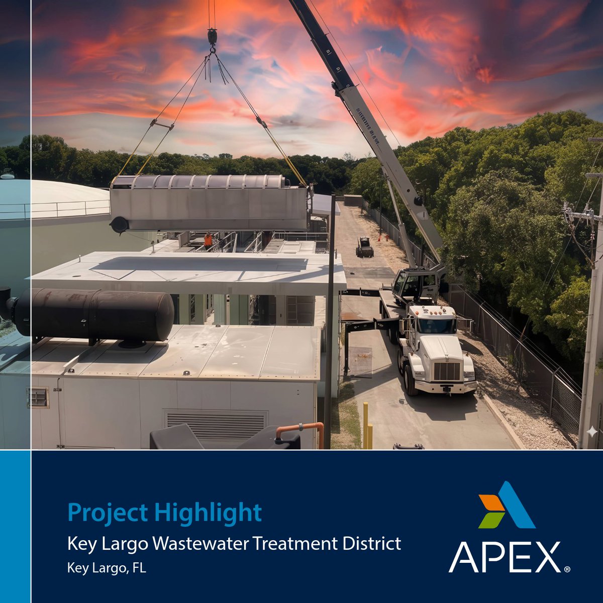 ApexCos's tweet photo. Apex is supporting the Key Largo WTD in strengthening the resiliency of their wastewater infrastructure. The project includes increasing the facility’s ability to consistently meet stringent effluent limits for TSS &amp; turbidity while replacing aging infrastructure. https://t.co/3Ih9uiMkhj