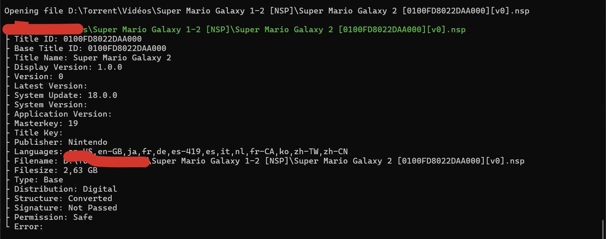 Mario Galaxy 1 and 2 have just been leaked.
As usual, we are not sharing it.
The game requires Firmware 18.0.0 and update 20.4.0.
(The game has obviously been ready for a long time.)