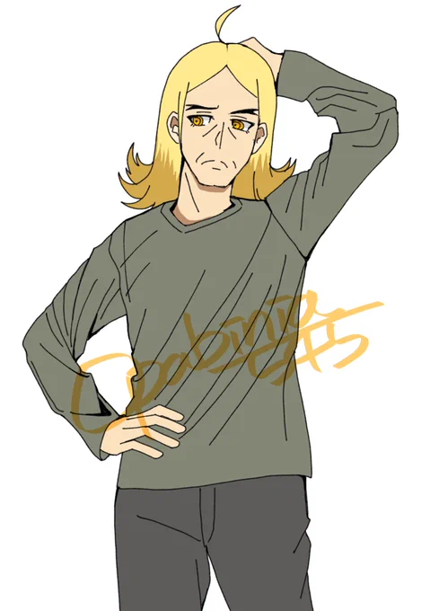 ラフな感じの先生で服の皺の練習 #人を描くのって楽しいね_衣服編