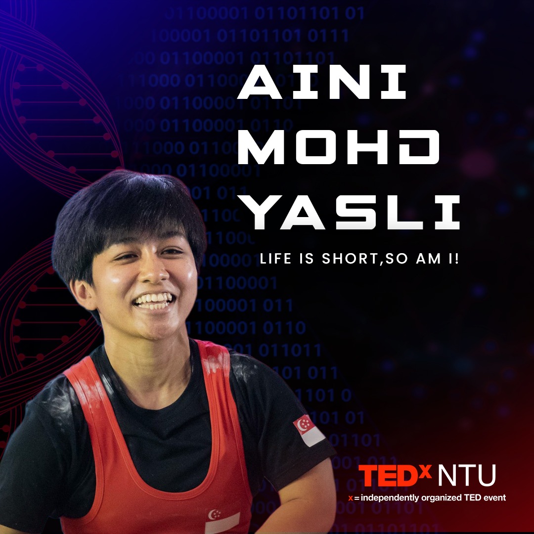✨ Speaker Reveal!
Thrilled to welcome Aini Mohd Yasli 💪, Singapore’s first Paralympic para powerlifter, to TEDxNTU 2025! 
📅 18 Oct 2025 | 📍 Nanyang Auditorium
🎟 Register: bit.ly/TEDxNTU_2025
#LifeIsShortSoAmI #REHuman