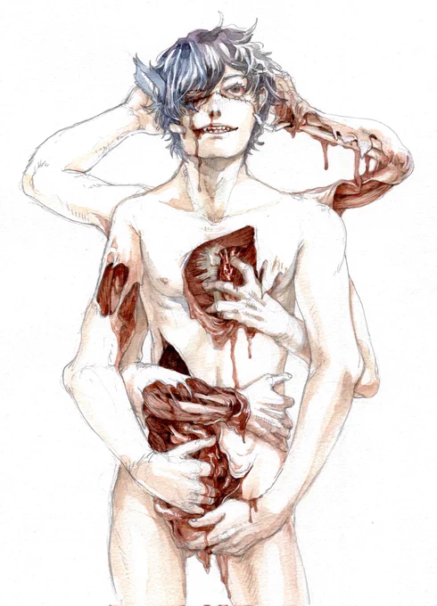 #センシティブ絵祭り ヨミジくんゾンビ系(グロ) とても注意