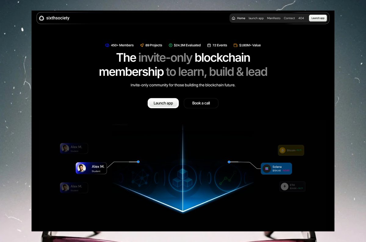 Designbysaif's tweet image. Hero design for blockchain membership website, how does it look?