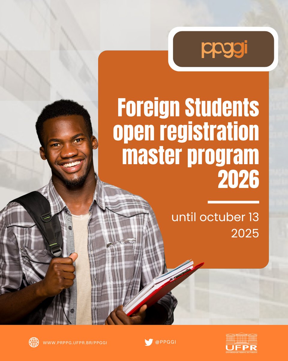 Applications are now open for international students! Join the Master’s program at the Information Management Graduate Program (PPGGI) at UFPR. Be part of the 2026 cohort and advance your academic journey.

Visit our website for more details and apply today!