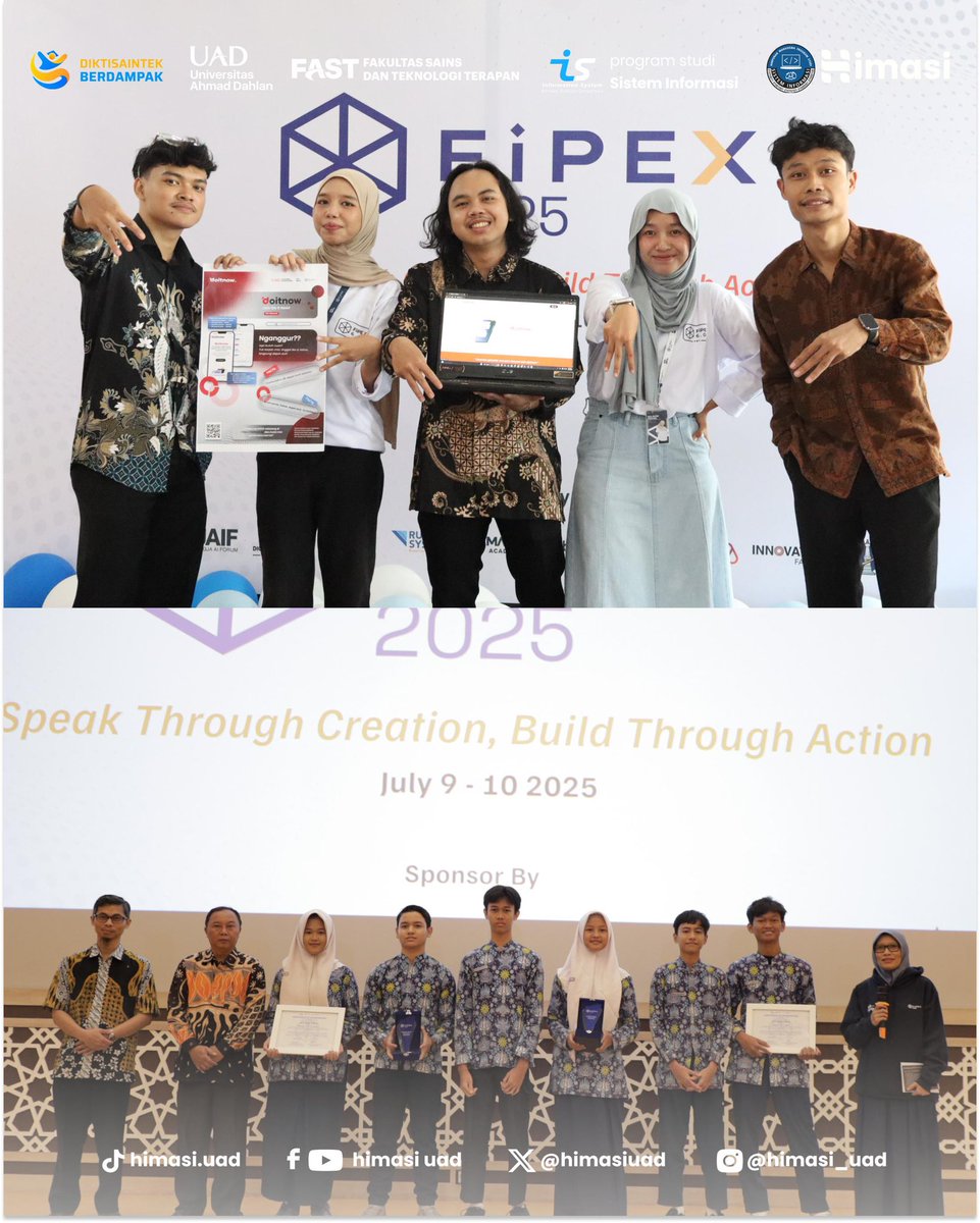 himasiuad's tweet photo. 📚✨ [Pameran Proyek Akhir] ✨📚
Final Project Exhibition (FIPEX #6)

Halo Sl’ers! 👋🏻👋🏻

HMPS Sistem Informasi bersama Program Studi Sistem Informasi UAD sukses menyelenggarakan FIPEX #6 pada tanggal 09–10 Juli 2025 di Hall lobby, lantai 1, Kampus 4 UAD. https://t.co/5fZj40xVTm