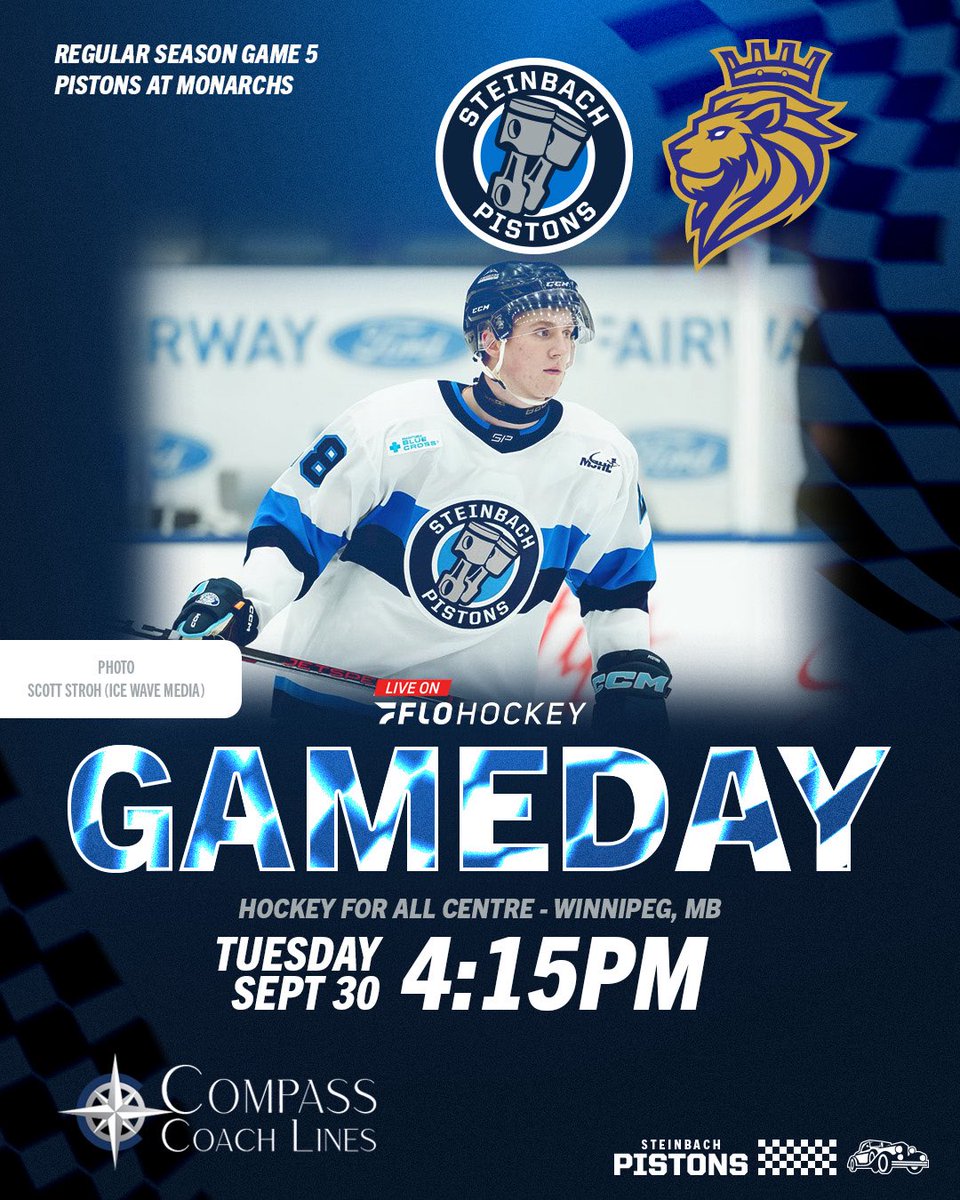 🚨PISTONS GAME DAY🚨

The Pistons ate on the road again for an afternoon matchup with the Monarchs!

⏰ 4:15pm
📍Hockey For All Centre
🚌 <a href="/CompassCoachLtd/">Compass Coach Lines</a> 
📻 DAbroadcasting.mixlr.com
📺 FloHockey

#PistonsHockey