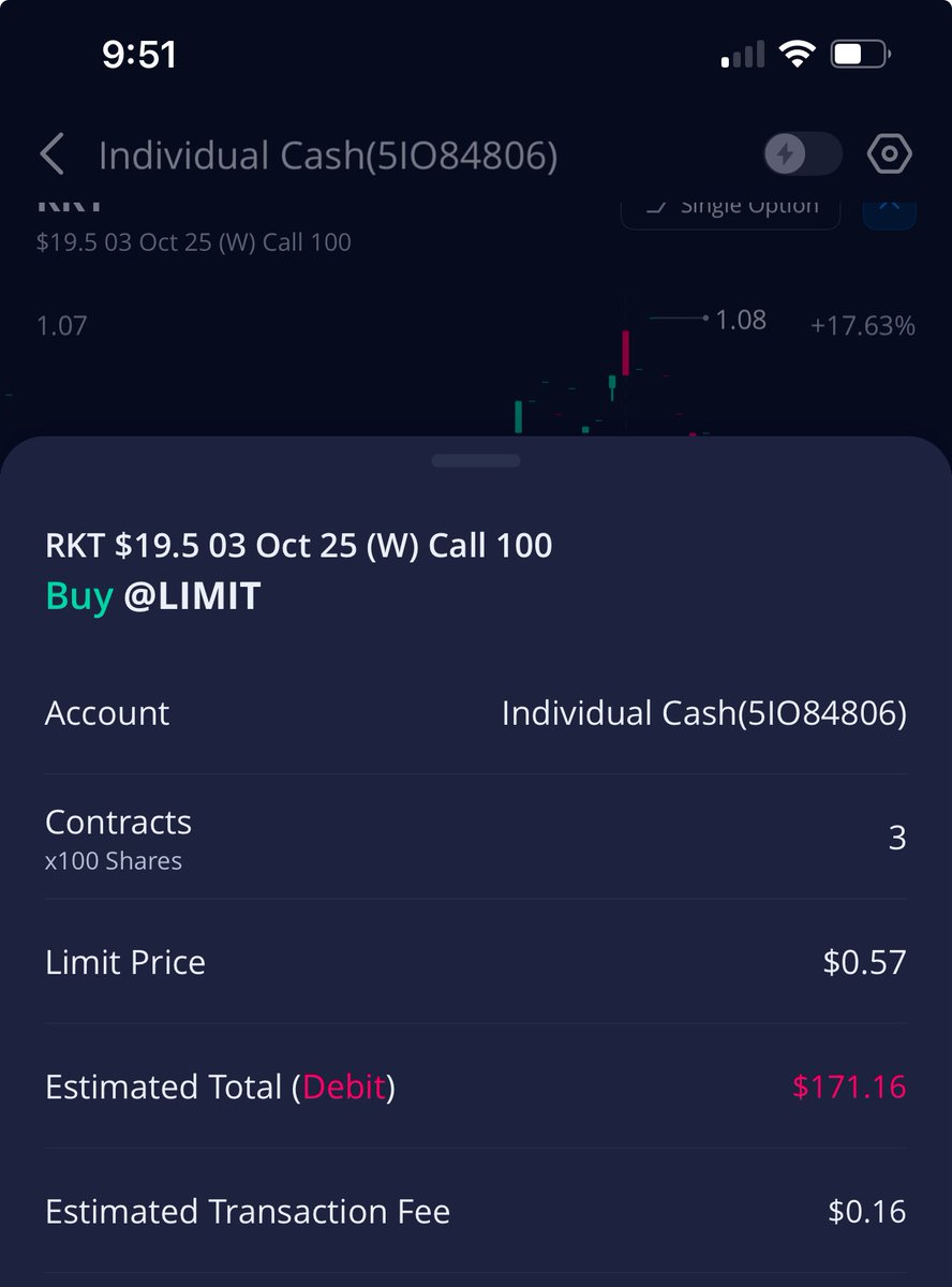 MattUp56701's tweet photo. Trying to buy some $RKT cheap

I’m looking for 3️⃣ contracts to start 

I’m looking to pay $57 

The current bid is $62 
The current ask is probably around 68 
Just guessing https://t.co/UeKnPnErJh