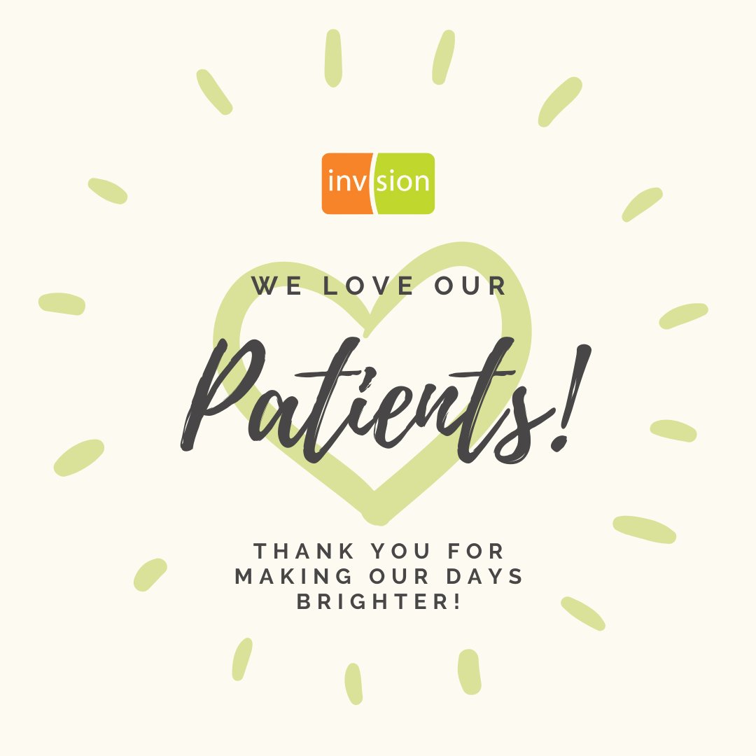 At Invision, our patients are at the heart of everything we do! 💖 

Your smiles and stories light up our days and make our work so rewarding. Thank you for trusting us with your eye care!  🧡💚

Here's to many more bright moments together! 👓✨