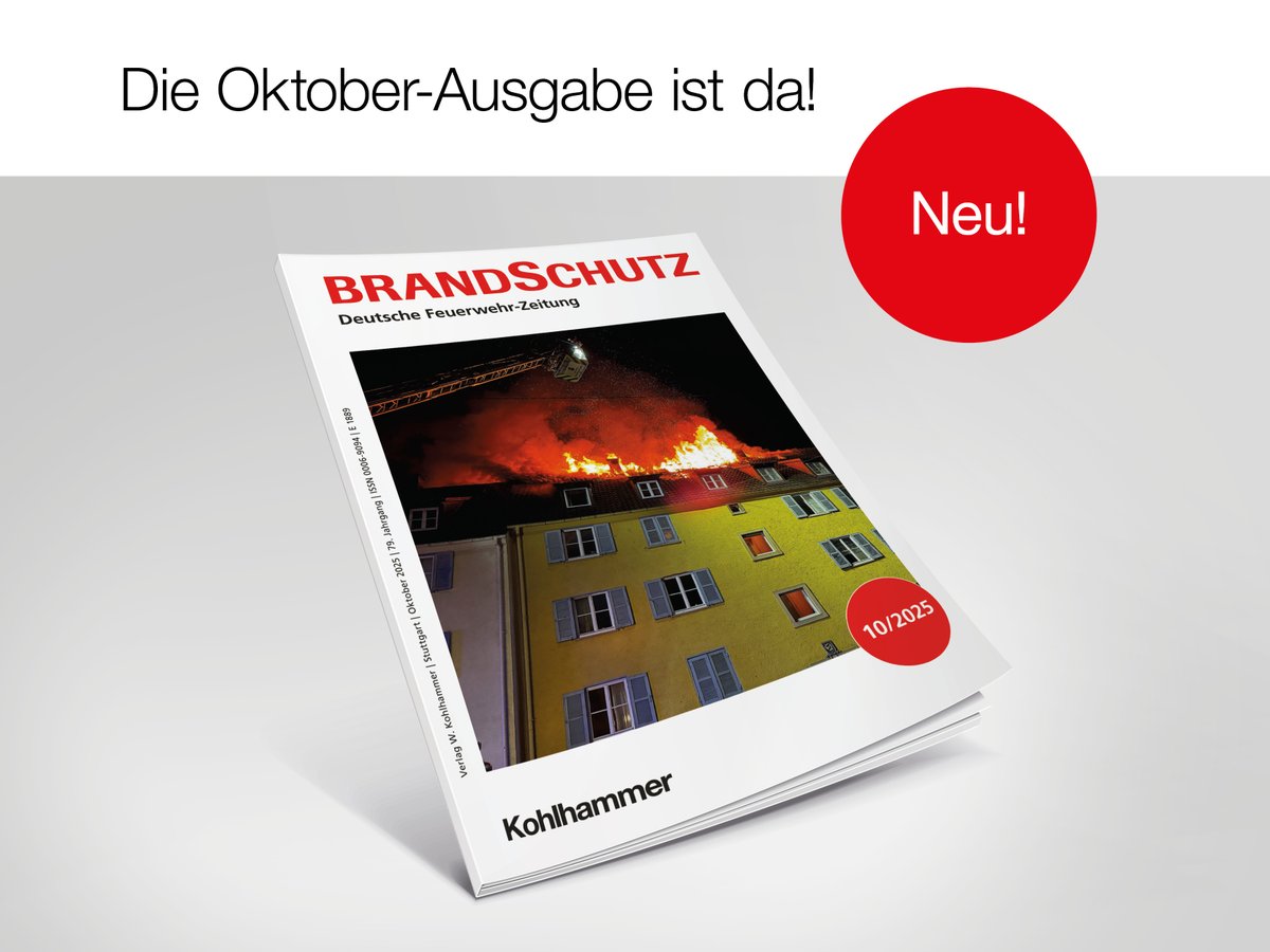Heft 10/2025 ist ausgeliefert. Weitere Infos: kohlhammer-feuerwehr.de/de/aktuelles/m…

#feuerwehr
