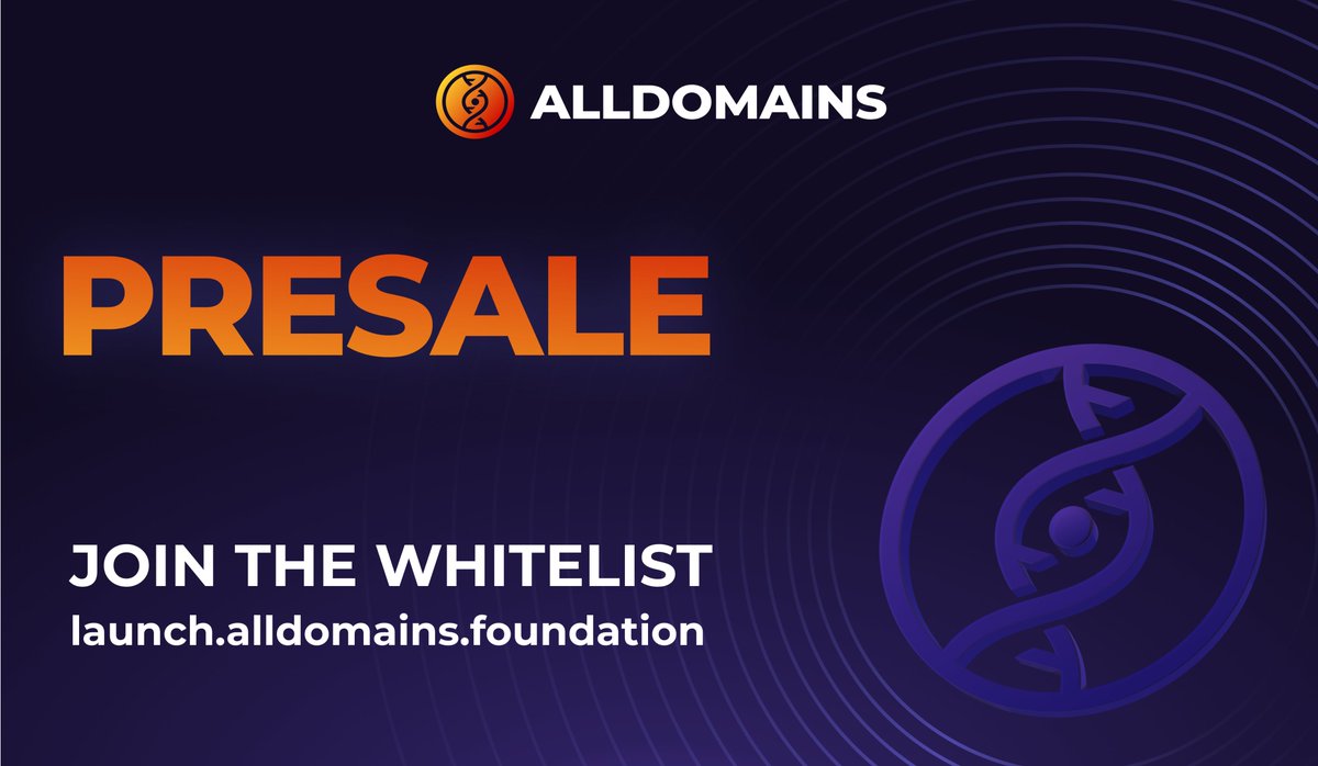 The $ADNS presale starts Oct 7th, 15:00 UTC!

Enter for a chance to be included in our whitelist 

launch.alldomains.foundation