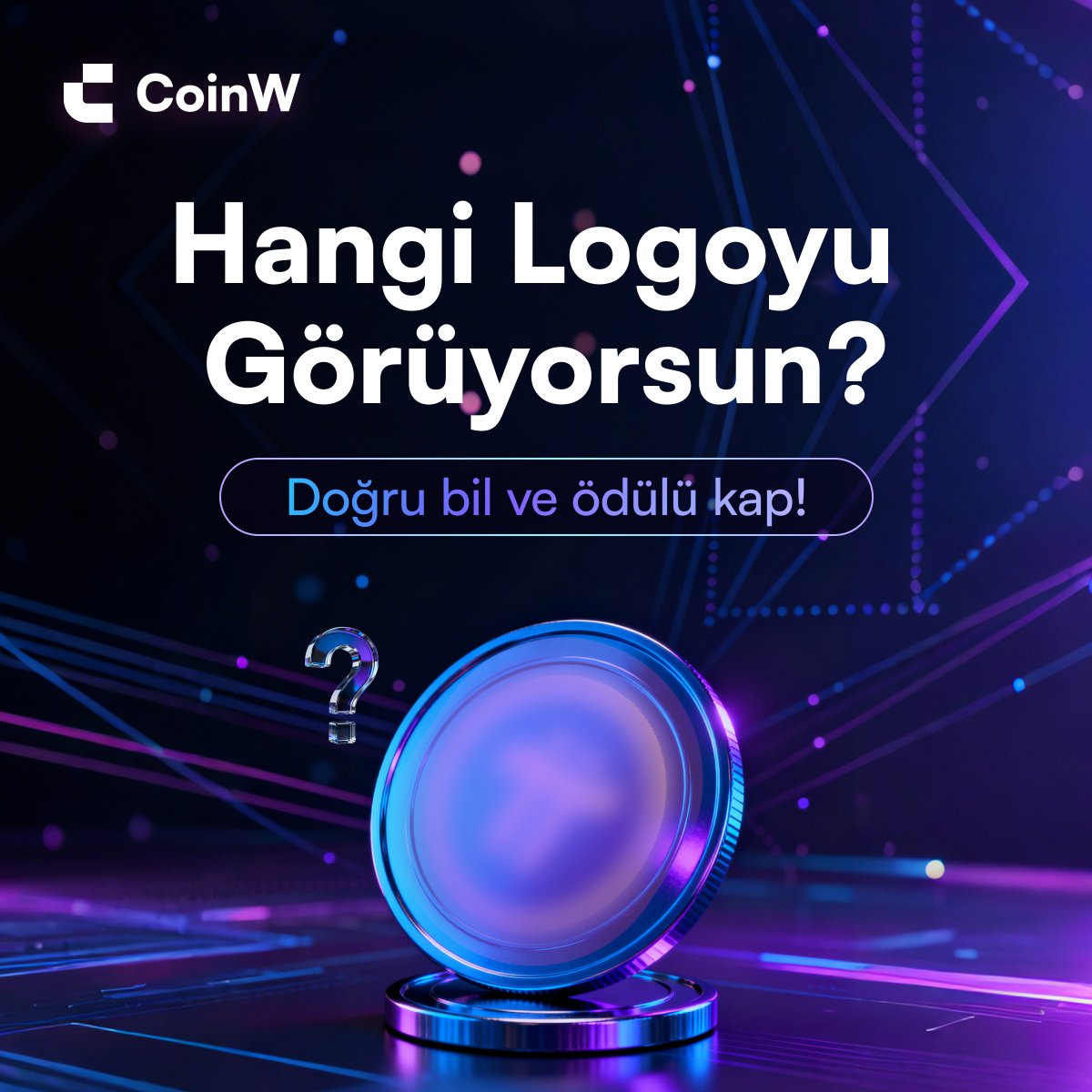 🏆Logoyu Bul &amp; 200 USDT'den Payını Kap!

🤑Resimdeki logoyu bil ve 200 #USDT ödül havuzunu paylaşan 10 kişiden biri ol!

🎁Ödül: Çekilişle belirlenecek 10 şanslı kişi, kişi başı 20 USDT vadeli işlem bonusu kazanacak!

📌Katılım Şartları:
✅ <a href="/CoinW_Turkiye/">CoinW Global Türkiye Topluluğu 🇹🇷</a> hesabımızı ve Telegram