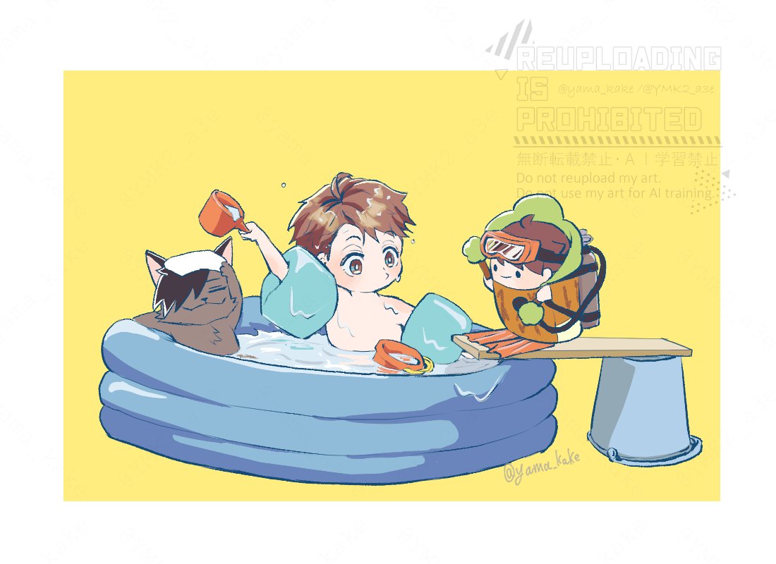yama_kake's tweet photo. 今月に代わって、先月描いた「ちょっとおっきいもりとちっちゃいとおる」を流しますね🌳🛟 https://t.co/mE46qmO302