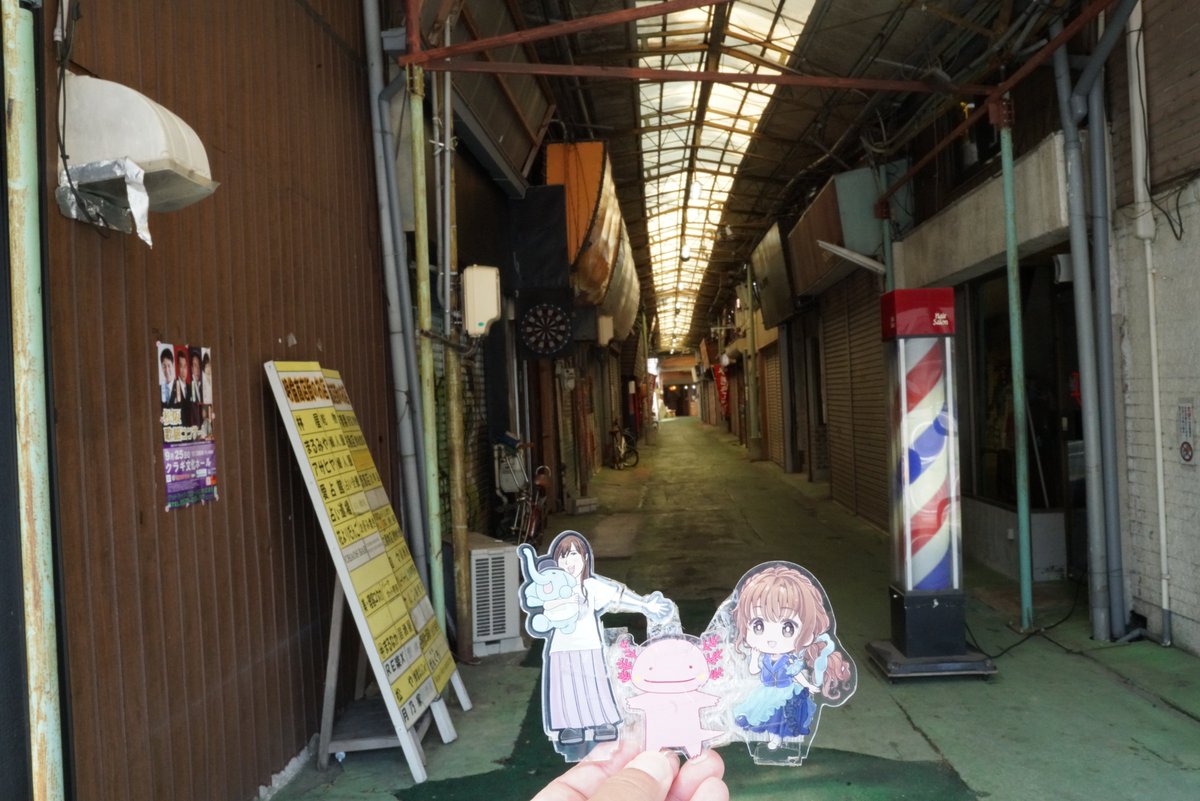 hamuguuuts's tweet image. ＃アーケード街
#シンガーソングライター　と
詩央里
ウーパーリサ