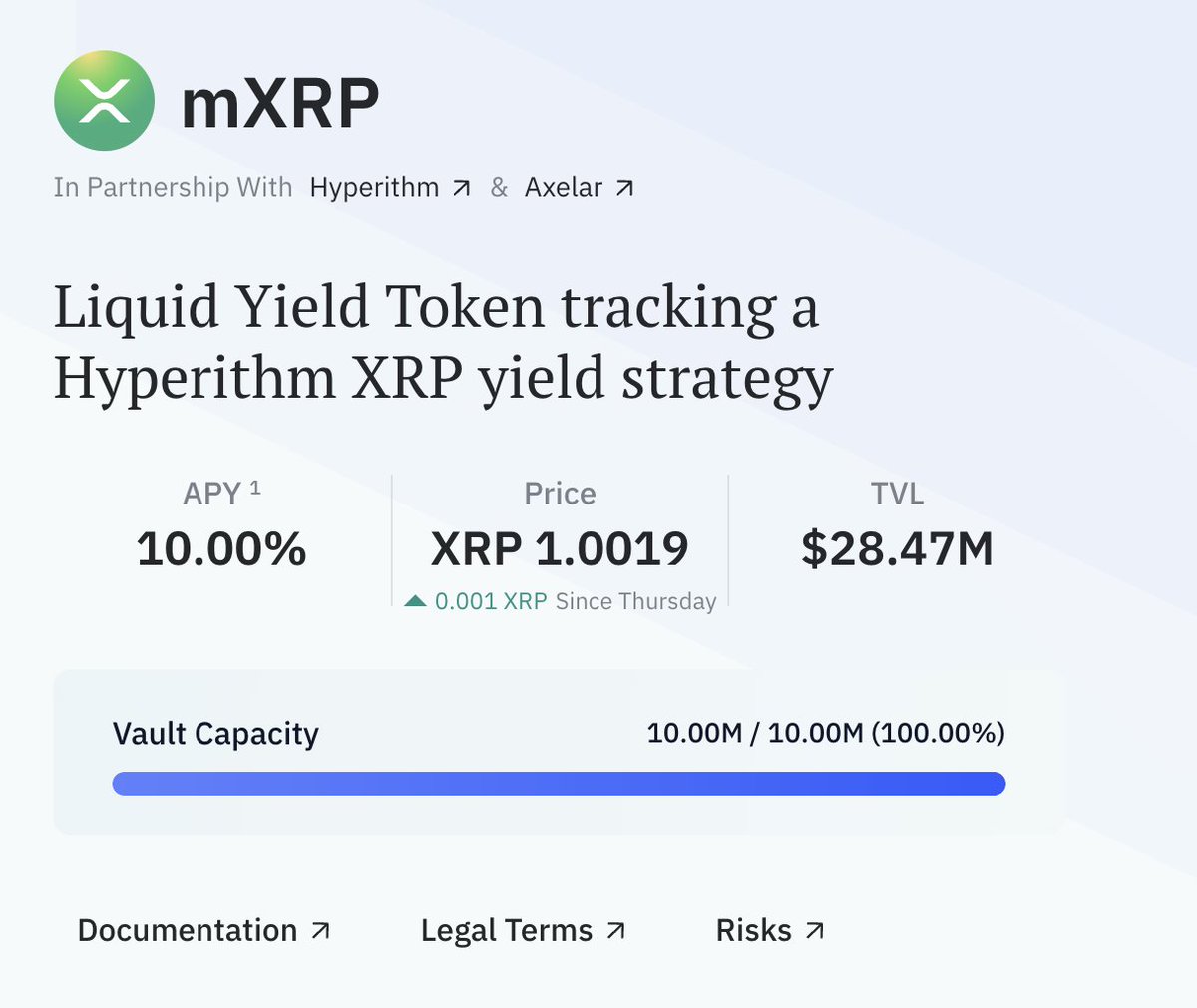 The 2nd $mXRP security cap has been reached: 10M $XRP connected to global DeFi yield ⚡ 🔌

Stage 3 loading... ⚙️