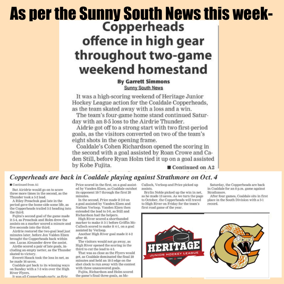 Coaldale Copperheads tweet media