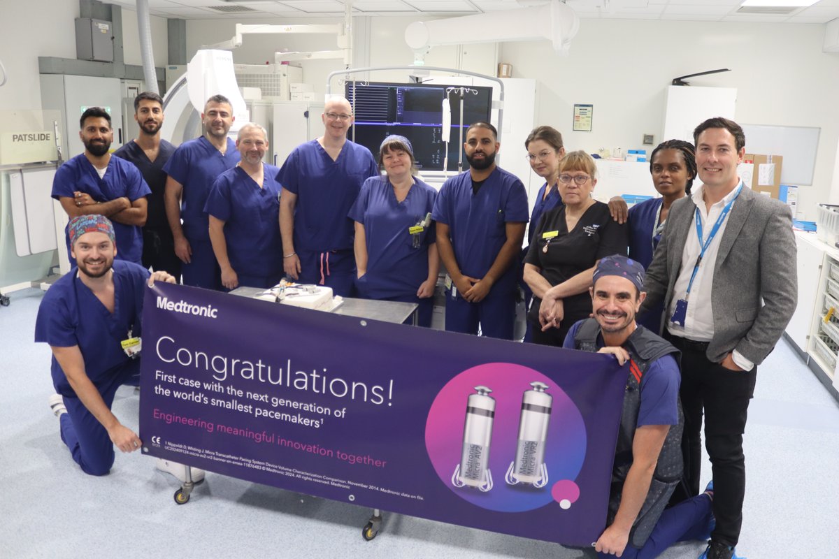 DudleyGroupNHS's tweet image. A huge well done to our Cardiology and Interventional Radiology teams who have successfully implanted a leadless pacemaker onto a patient for the first time at a non specialist centre 👏

Read more about this ground-breaking achievement on our website: dgft.nhs.uk/first-of-its-k…