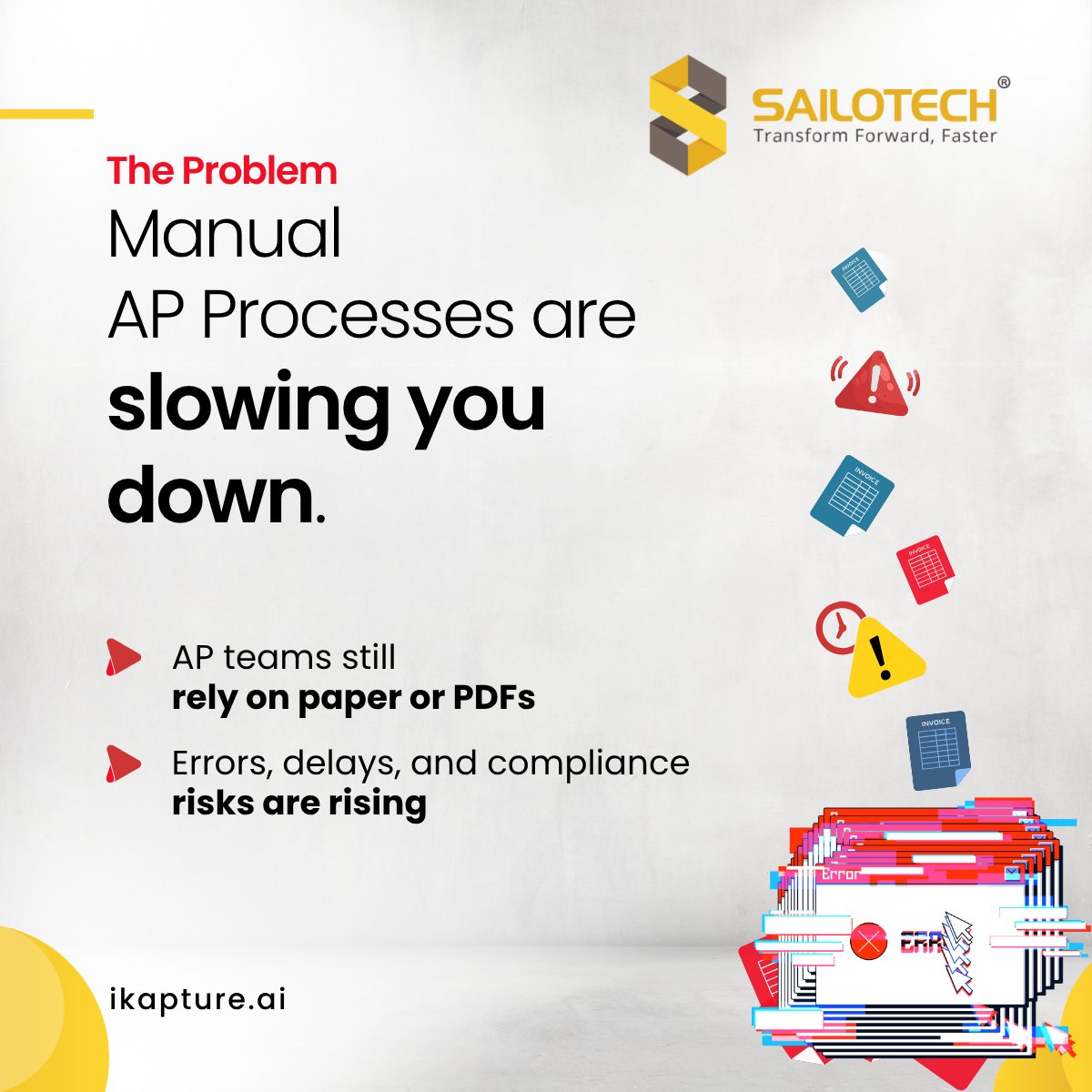 Sailotech's tweet image. With iKapture’s touchless automation, invoices process themselves—accurately, instantly, and at scale. Finance teams are reclaiming their time and refocusing on strategy. Try it free and experience the shift:- trynow.ikapture.ai
#APAutomation #invoiceprocessing