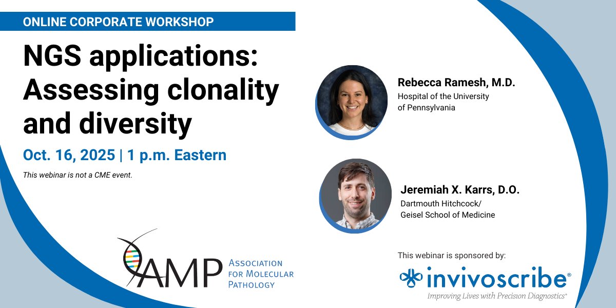 Interested in looking at how new DNA sequencing technologies are being used to study immune cells and detect cancer? Attend our FREE Oct. 16 webinar, "NGS applications: Assessing clonality and diversity"!

Register here: us06web.zoom.us/webinar/regist…