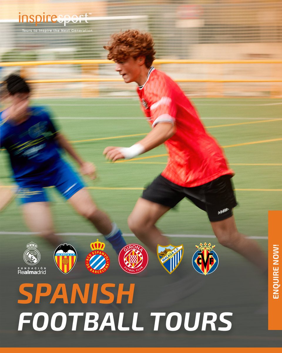Spanish Football Tours! ⚽️🇪🇸 

With its world-class football heritage, vibrant culture, and sunny climate, Spain offers the perfect blend of sport and incredible travel experiences.

inspiresport.com

#inspired | #FootballTour