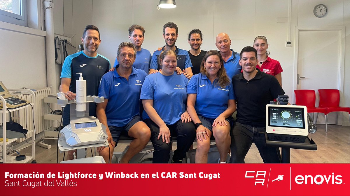 Hace unos días estuvimos en el <a href="/CARSantCugat/">CAR Sant Cugat</a> haciendo una formación al equipo de fisioterapia sobre #LightForce de #Chattanooga, y Winback.

Gracias a <a href="/Ignasidc/">Ignasi de la Rosa</a> por la formación y a Miquel Ángel Cos por hacerlo posible 👏

#Fisioterapia #Formación #CreatingBetterTogether