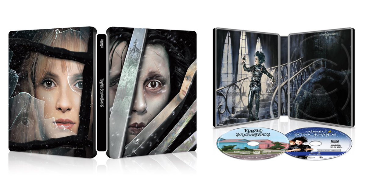 Tim Burton’s 1990 classic ‘Edward Scissorhands’ officially hits 4K UHD Blu-ray on October 28 thanks to Disney! Available exclusively in this STUNNING steelbook!!
