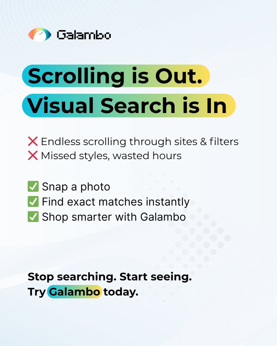 GalamboAI's tweet image. Tired of scrolling through endless pages just to find that one outfit? What if you could just snap a pic and let AI do the hunting for you?
Try Now- galambo.com
#Galambo #AIVisualSearch #FutureOfAI #AIInnovation #SecureAI #AIDriven #AIForBusiness #automation